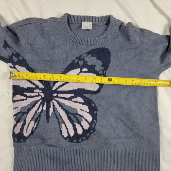 Abercrombie Kids Girls 9/10 Gray Butterfly Print Sweater Winter Warm School - Picture 4 of 7